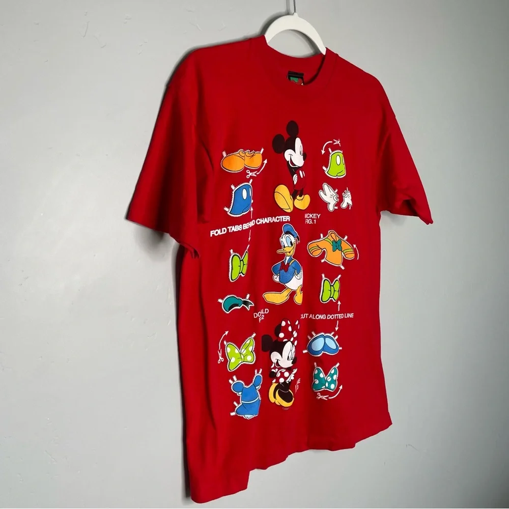Vintage 90’s Disney‎ Mickey Mouse Club T-Shirt Jerry Leigh Medium Cotton Red